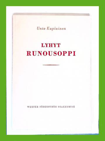 Lyhyt runousoppi - Yleisen kirjallisuustieteen alkeet