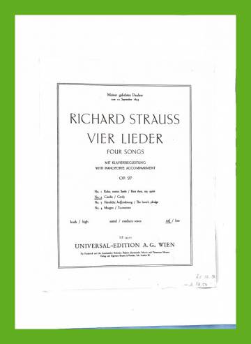 Vier Lieder mit Klavierbegleitung / Four Songs with Pianoforte Accompaniment (Op. 27, No. 2)