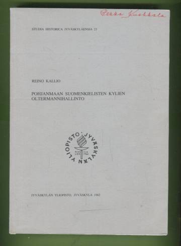 Pohjanmaan suomenkielisten kylien oltermannihallinto