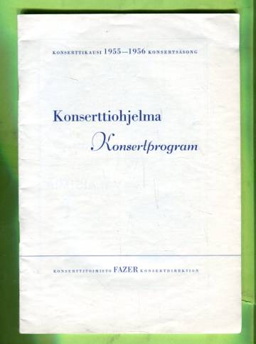 Konserttikausi 1955-1956 - Konserttiohjelma