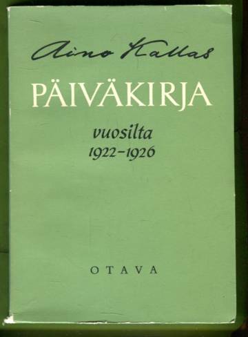Päiväkirja vuosilta 1922-1926