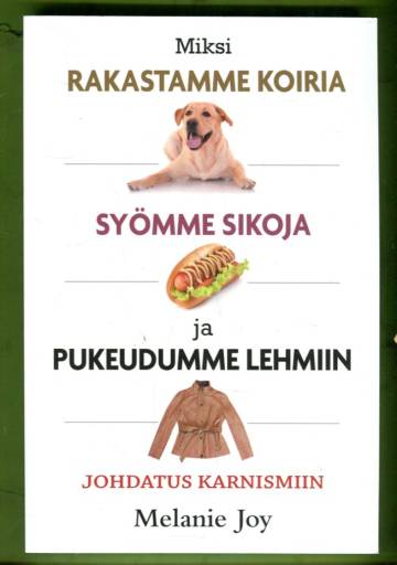 Miksi rakastamme koiria, syömme sikoja ja pukeudumme lehmiin - Johdatus karnismiin