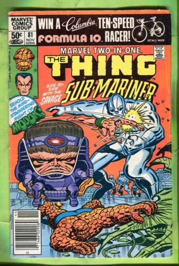 Marvel Two-in-One Featuring The Thing and The Sub-Mariner Vol. 1 #81 Nov 81