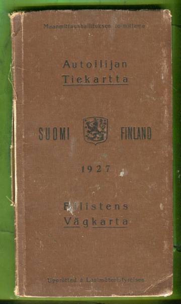 Suomi autoilijan tiekartta / Finland bilistens vägkarta 1927