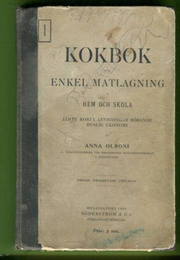 Kokbok för Enkel Matlagning I - Hem och Skola