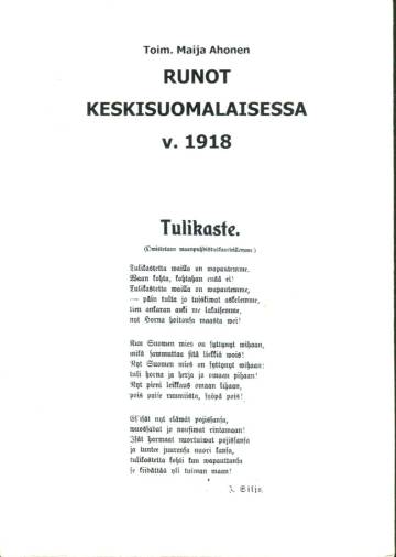 Runot Keskisuomalaisessa v. 1918