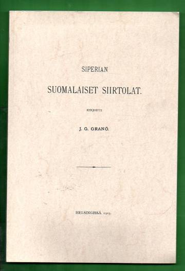 Siperian suomalaiset siirtolat