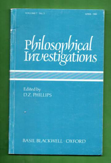 Philosophical Investigations - Volume 7, No. 2 / April 1984