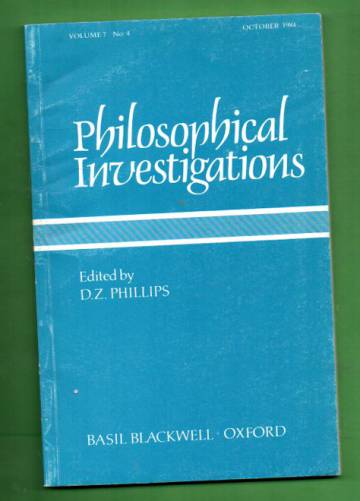 Philosophical Investigations - Volume 7, No. 4 / October 1984