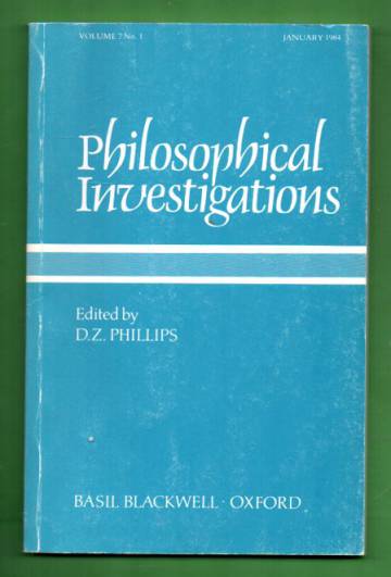 Philosophical Investigations - Volume 7, No. 1 / January 1984