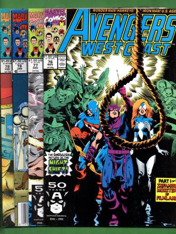 Avengers West Coast Vol. 2 #76 Nov 91 - #79 Feb 92: Infamous Monsters of Hollywood! (whole mini-s.)