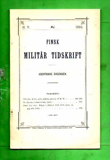 Finsk Militär Tidskrift - Maj 1899