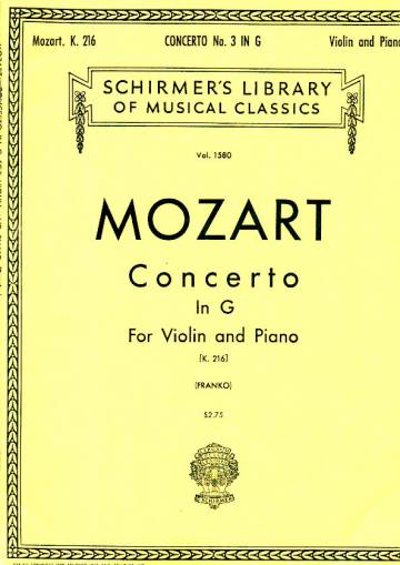 Concerto No. 3, in G, for Violin and Piano (K. 216)