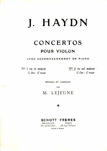 Concertos, pour violon, avec accompagnement de piano, No 2 en sol majeur, G Dur - G major