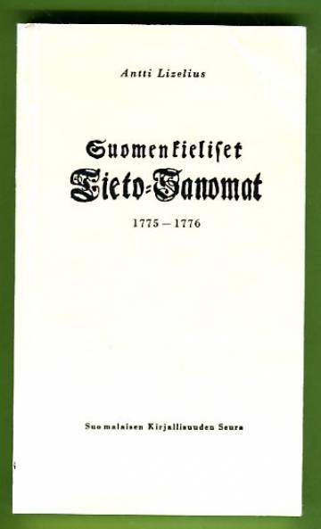 Suomenkieliset tieto-sanomat 1775-1776