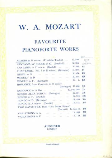 Favourite Pianoforte Works - Adagio