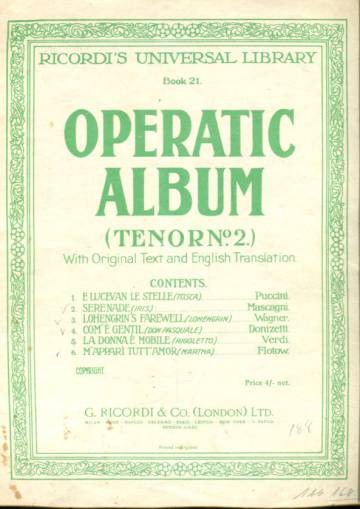 Ricordi's Universal Library Book 21 - Operatic Album