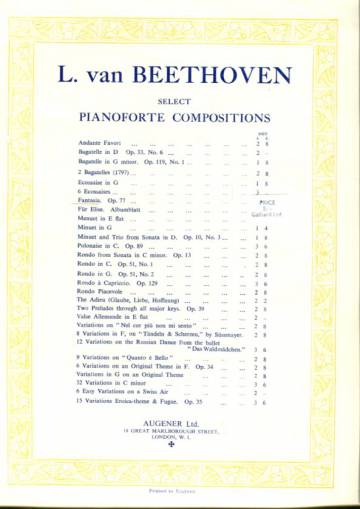 L. van Beethoven select Pianoforte Compositions