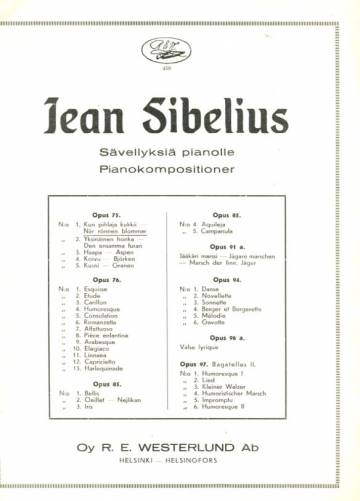 Sävellyksiä pianolle / Pianokompositioner, Op. 75 N:o 1, Kun pihlaja kukkii - När rönnen blommar