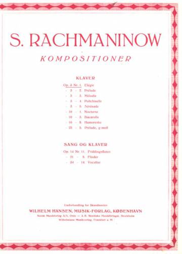 Kompositioner, klavier, Op. 3 Nr. 1, Elégie