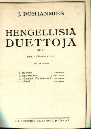 Hengellisiä duettoja Op. 11 - Ensimmäinen vihko