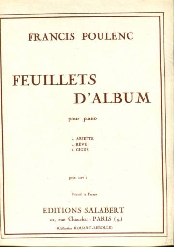 Feuillets d'album pour piano