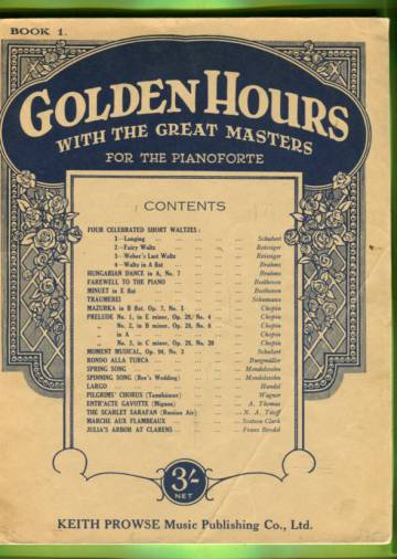 Golden Hours with the Great Masters for the Pianoforte - Book 1