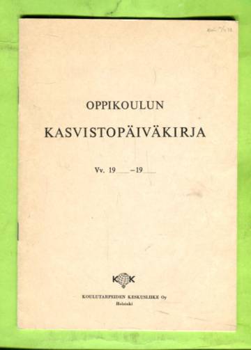 Oppikoulun kasvistopäiväkirja