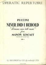 Never Did I Behold - Donna non vidi mai from Manon Lescaut