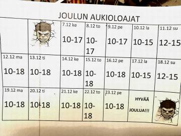 JOULUN AUKIOLOAJAT ANTIKVARIAATTI LUKUHETKESSÄ